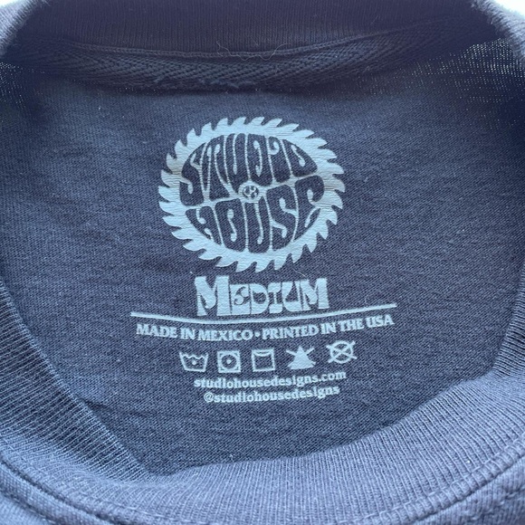 Suspiria 70s Horror Movie Tee Reworked with Pink and Grey Slouchy Flannel Shirt - Picture 7 of 8